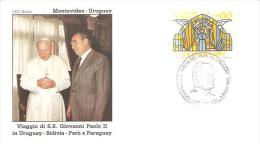 76263)VISITA DEL PAPA G.PAOLOII   IN  URUGUAY BOLIVIA PERU E PARAGUAY-MONTEVIDEO - Autres & Non Classés