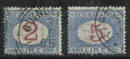 ITALIA REGNO ITALY KINGDOM 1903 TASSE TAXES SEGNATASSE LIRE 2 E 5 SERIE COMPLETA USED - Taxe