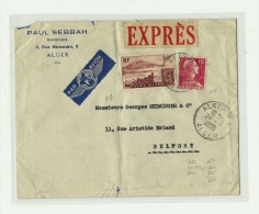 ALGERIE – Dpt. D’Alger „ ALGER “LSI Exprès - Tarif PA FRANCE Métro à 65F. - Airmail