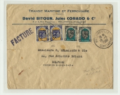ALGERIE – Dpt. De Constantine „ PHILIPPEVILLE “FACTURE – Tarif  FRANCE METRO à 12F. - Lettres & Documents