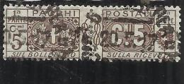 ITALY KINGDOM ITALIA REGNO 1914 - 1922 PACCHI POSTALI NODO DI SAVOIA CENT. 5c USATO USED OBLITERE' - Colis-postaux