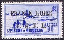Phare De La Tortue 0,90Fr  Surchargé «FRANCE LIBRE / F.N.F.L.»  Yv 262 * - Nuevos
