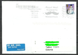 GREAT BRITAIN England Air Mail Cover To Estland Estonia Estonie 2012 Schneemann Snowman - Lettres & Documents