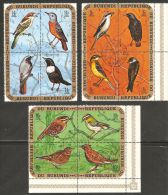 Burundi 1970 Mi# 645-656 Used - 3 Blocks Of 4 - Air Post - Birds - Gebruikt