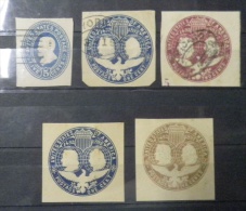 N841.-.US.1887-1894 -STAMPED ENVELOPES, CUT SQUARES. SC#: U334,U348,U349 AND U350 . CV$ 20.00 / € 15.00 - Autres & Non Classés