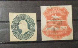 N839.-.US.1874-1886 -STAMPED ENVELOPES, CUT SQUARES. SC#: U159,U218,U277,U277a . CV$ 31.00 / € 23.00 - Andere & Zonder Classificatie