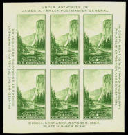 US #751 Mint Never Hinged Trans-Mississippi Souvenir Sheet Fm 1934 - Unused Stamps