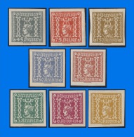 AT 1921, Mercury, Set Of 8 Imperforate Stamps, MH - Dagbladen