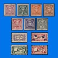 AT 1919-1921, Range Of 11 Stamps, MH - Dagbladen