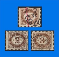AT 1894, 3 Postage Due Stamps, VFU, Beautiful Postmarks - Postage Due