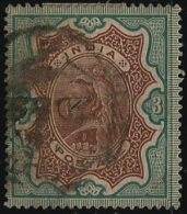 INDIA 1895 3r Brown + Green QV SG 108 U LV43 - 1882-1901 Imperium