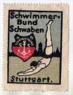 VIGNETTE 1895  NATATION PLONGEON - BLASON ANCRE DE MARINE - SCHVIMMER BUND SCHWABEN STUTTGART - A VOIR - Schwimmen