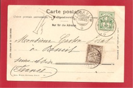 N°Y&T 66 RIGEKULM (CP TAXEE EN FRANCE)  Vers     FRANCE Le 19 AOUT1905 (2 SCANS) - Covers & Documents