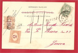 N°Y&TX 5+6  FRANCE   Vers     GENOVA Le 1903 (2 SCANS) - Taxe