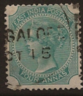 INDIA 1866 1/2a Green SG 69 U LO214 - 1858-79 Compagnie Des Indes & Gouvernement De La Reine