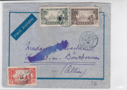 SENEGAL - 1942 - ENVELOPPE Pa AVION De KAOLACK Pour L´ALLIER - Briefe U. Dokumente