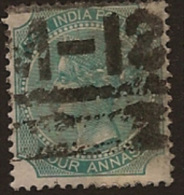 INDIA 1866 1/2a Green SG 69 U LO213 - 1858-79 Kolonie Van De Kroon