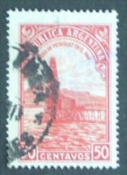 Argentina 1936 SC# 444 Petroleum Oil Well 50c Red-Orange - Used Stamps