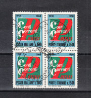 Italia   -   1968.  Conti Correnti Postali  Quartina Viaggiata. Tibri Di Lusso - Altri & Non Classificati