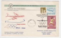 Romania - 1988 - Romanian Olimpic Delegation -  Seoul - Korea - Envelope - Olympische Spelen