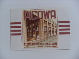 Calendario/calendarietto PICOWA Elettrodomestici Casalinghi MILANO. 1952 - Formato Grande : 1941-60
