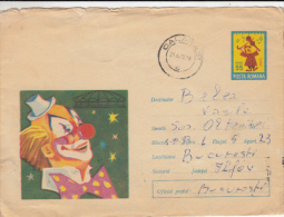 CIRCUS, CLOWNS, COVER STATIONERY, ENTIER POSTAL, 1970, ROMANIA - Cirque