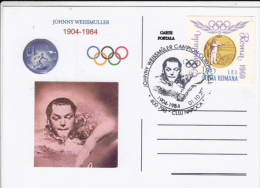 JOHNNY WEISSMULLER, SWIMMER, OLYMPIC CHAMPION, SPECIAL POSTCARD, 2004, ROMANIA - Summer 1924: Paris