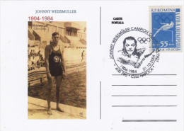 JOHNNY WEISSMULLER, SWIMMER, OLYMPIC CHAMPION, SPECIAL POSTCARD, 2004, ROMANIA - Verano 1924: Paris