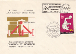 OLYMPIC GAMES, MONTREAL '76, WEIGHTLIFTING, HANDBALL, SPECIAL COVER, 1976, ROMANIA - Zomer 1976: Montreal