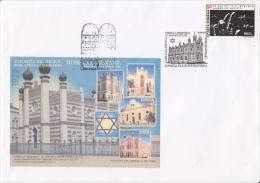 JUDISM, JUDAISME, CLUJ NAPOCA- DEPORTEES MEMORIAL TEMPLE, SPECIAL COVER, 2000, ROMANIA - Jewish