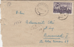 KING MICHAEL, BUCHAREST BRIDGE, STAMP ON COVER, 1947, ROMANIA - Cartas & Documentos