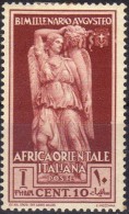 1938 Africa Orientale Italiana - Bimillenario Nascita Di Augusto 10 C Linguellato - Italienisch Ost-Afrika