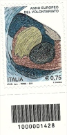 2011 - Italia 3327 Volontariato - Codice A Barre ---- - 2011-20: Nieuw/plakker