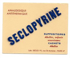 Buvard - Seclopyrine - Analesique Antithermique - Laboratoire Seclo - Paris - Chemist's