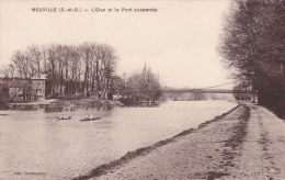 Cp , 95 , NEUVILLE-sur-OISE , L'Oise Et Le Pont Suspendu - Neuville-sur-Oise