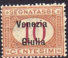 1918 Venezia Giulia - Segnatasse F.lli Italiani Del 1890-1903 Soprastampati ´Venezia Giulia´ 10 C - Vénétie Julienne