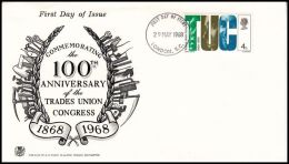 Great Britain 1968, FDC Cover "TUC Trades Union Congress" W./ Postmark London - 1952-1971 Pre-Decimal Issues