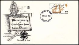 Great Britain 1968, FDC Cover "James Cook's Sailing Ship "Endeavour" W./ Postmark London - 1952-1971 Pre-Decimal Issues