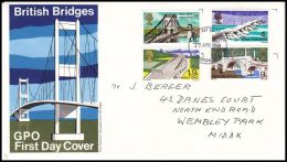 Great Britain 1968, FDC Cover "Bridges" W./ Postmark London - 1952-1971 Pre-Decimal Issues
