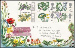 Great Britain 1967, FDC Cover " Wild Growing Flowers" W./ Postmark London - 1952-1971 Pre-Decimal Issues