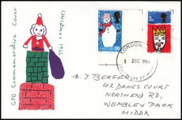 Great Britain 1966, FDC Cover "Christmas" W./ Postmark London And With Phosphor Stripe Print - 1952-1971 Pre-Decimal Issues