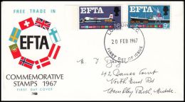 Great Britain 1967, FDC Cover "EFTA" W./ Postmark London And With Phosphor Stripe Print - 1952-1971 Em. Prédécimales