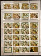 Burundi 1975 OBCn° 696-701 *** MNH 3 Feuillets Complète 9 Séries Cote 180 Euro Noel Kerstmis Michelangelo - Neufs