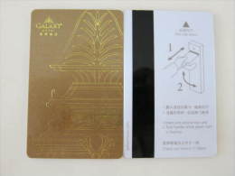 Macao  Hotel Key Card,Galaxy Hotel(golden) - Non Classés