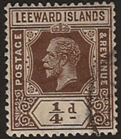 LEEWARD IS 1921 1/4d KGV Die I SG 81 U NQ373 - Leeward  Islands