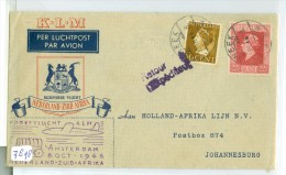 LUCHTPOST BRIEFOMSLAG Uit 1946 Van SNEEK Naar JOHANNESBURG SOUTH AFRICA * PROEFVLUCHT KLM   (7898) - Luftpost