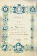 MESAGNE - ANNO SCOLASTICO 1888-89. DIPLOMA O ATTESTATO DI MERITO PER UN ALUNNO DI 1^ ELEMENTARE - Diplome Und Schulzeugnisse