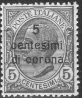 1919 Emissioni Generali - F.lli D´Italia Del 1901-18 Soprastampati In Centesimi Di Corona 5 C - Andere & Zonder Classificatie