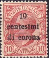 1919 Emissioni Generali - F.lli D´Italia Del 1901-18 Soprastampati In Centesimi Di Corona 10 C - Altri & Non Classificati