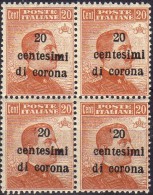 1919 Emissioni Generali - F.lli D´Italia Del 1901-18 Soprastampati In Centesimi Di Corona 20 C - Other & Unclassified